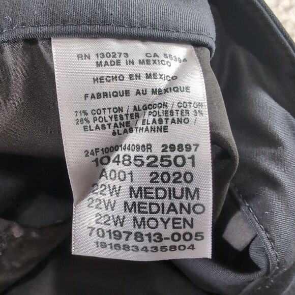 Lee Plus Wrinkle Free Pants Womens 22W Relaxed Fit Straight Leg Black Flat Front - Picture 7 of 8